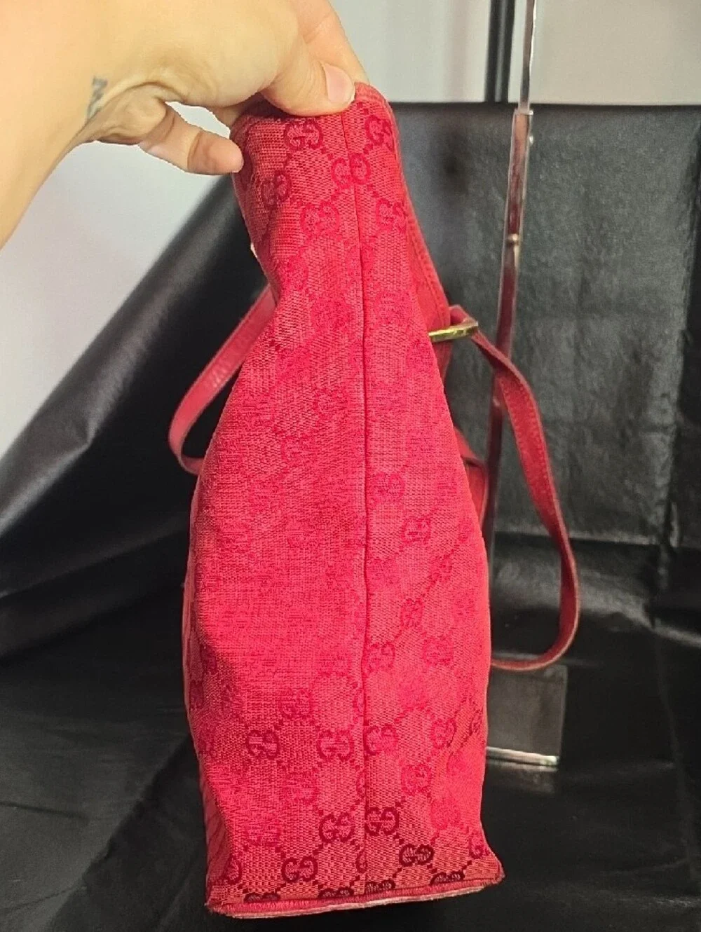 Gucci Red GG Monogram Tote